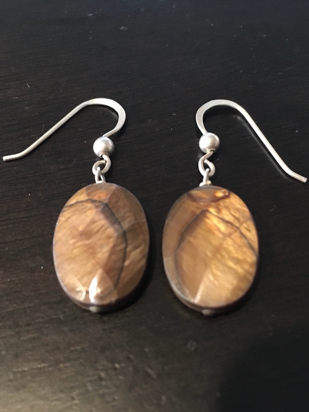 Brown Golden Shell Drop Earrings